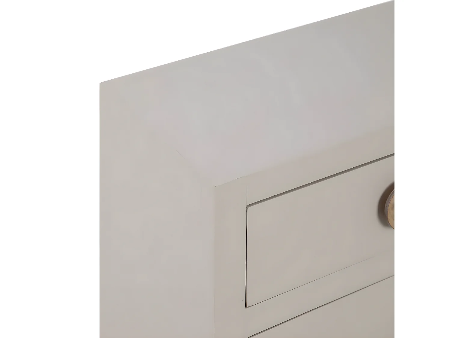 MYSTIC - Meuble Rangement 2 Portes 1 Tiroir en Paulownia et MDF