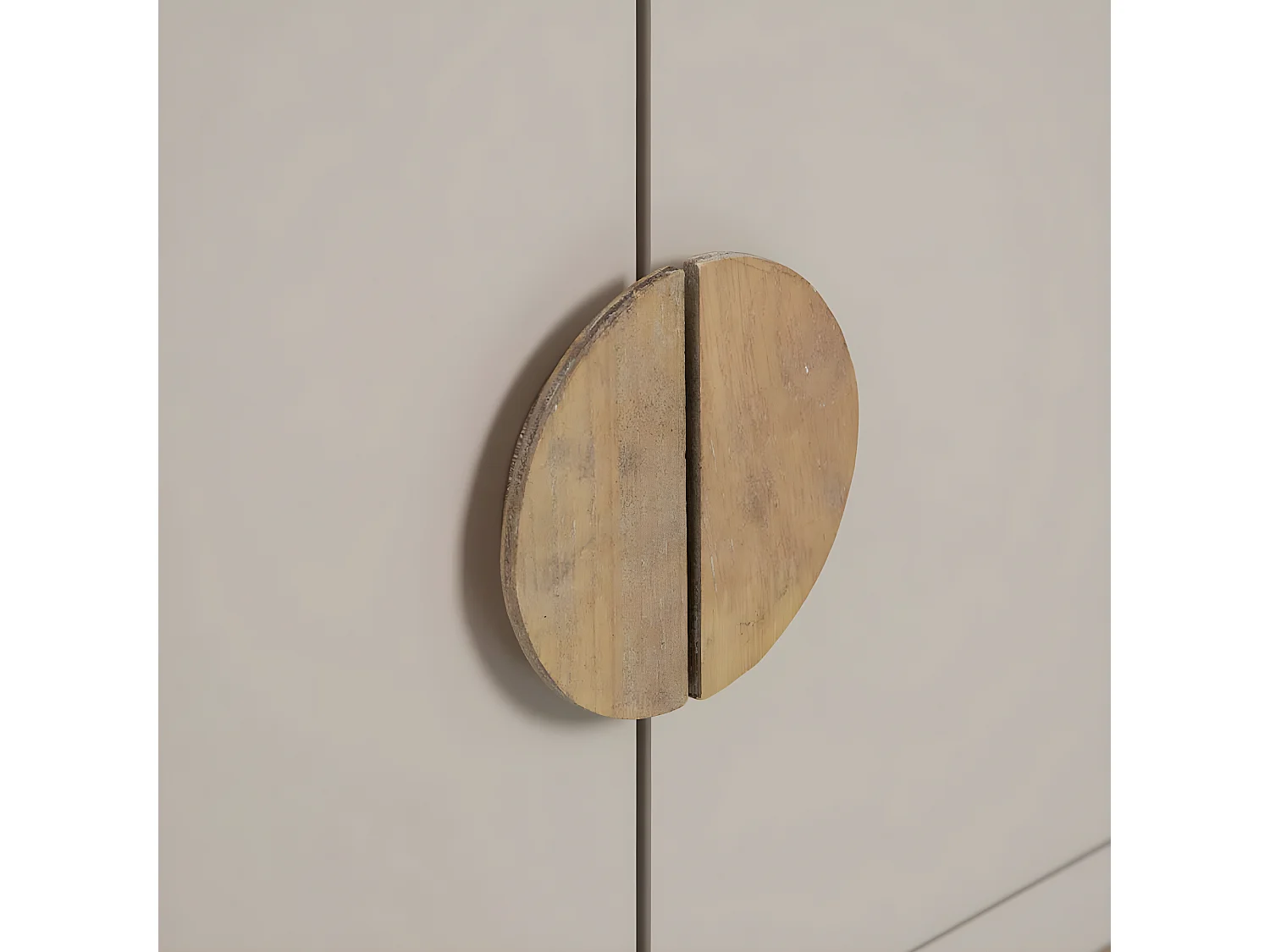 MYSTIC - Meuble Rangement 2 Portes 1 Tiroir en Paulownia et MDF