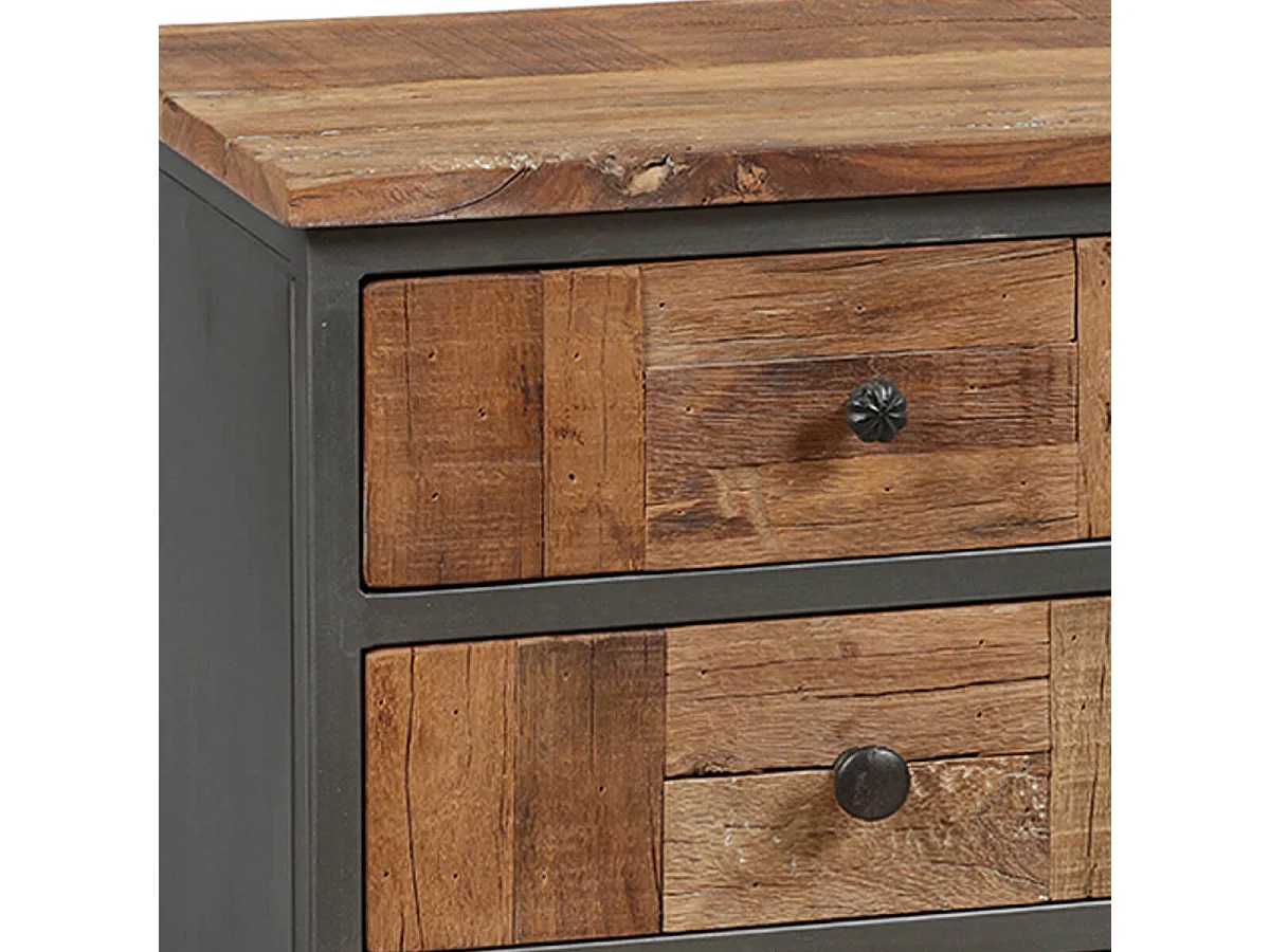 LEONARD - Meuble d'Entrée 1 Porte 4 Tiroirs