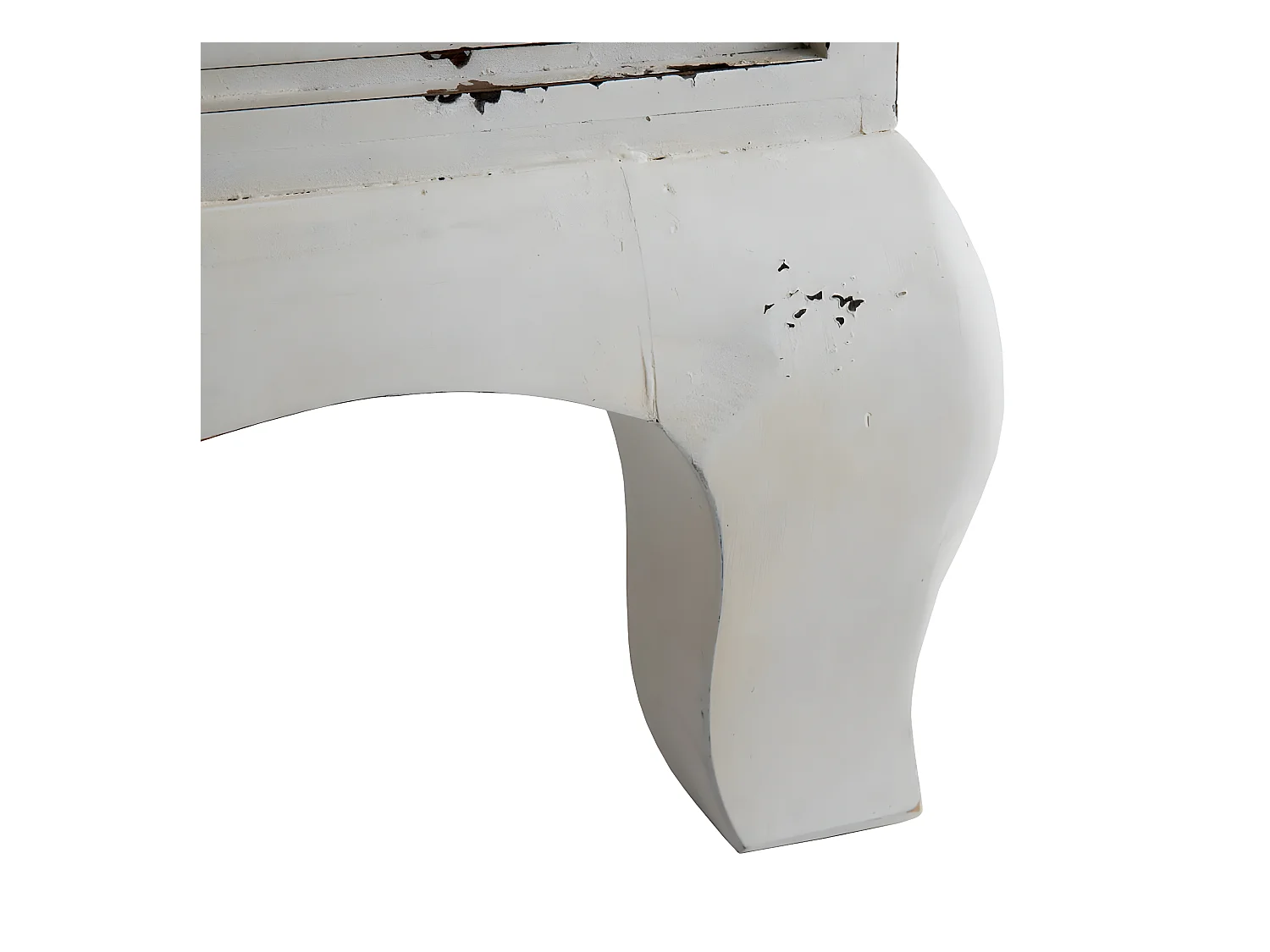 DEBBI - Meuble 2 Portes Sapin massif Aspect Vieilli Marron et Blanc