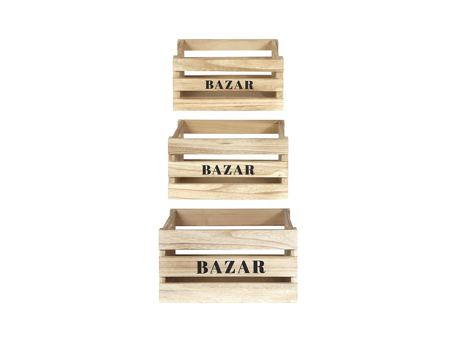 BAZAR - Lot de 3 Cagettes Gigognes Naturelles