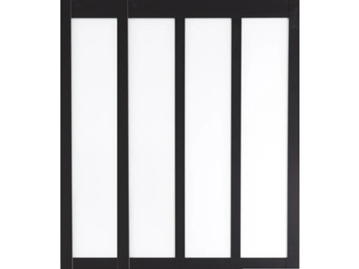 Verriere D'atelier Bois Mdf Noir 4 Vitrages Clairs H1080 Mm X L1478 Mm Gd Menuiseries