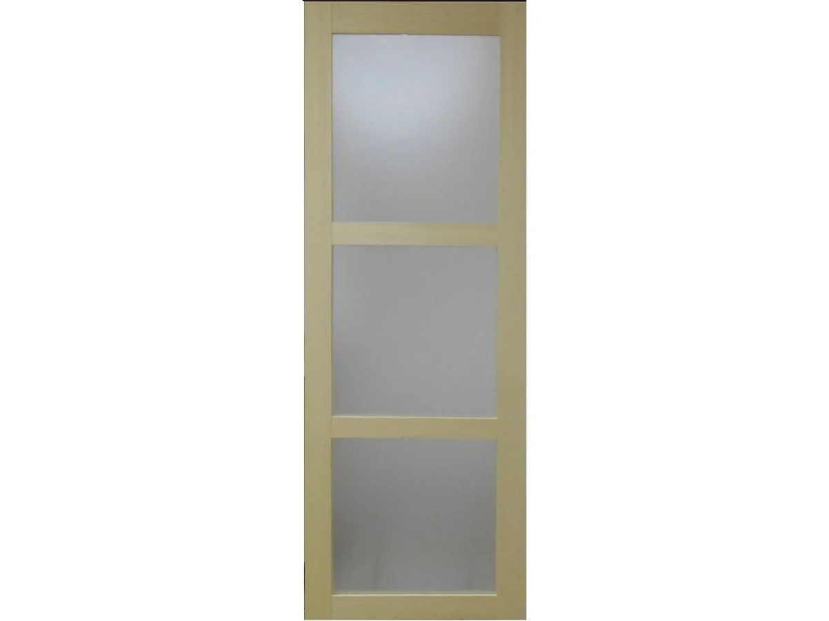 Porte Coulissante Bois Ayous Vitree H204 X L73 + Systeme A  Galandage Et Kit  Finition Inclus Gd Menuiseries