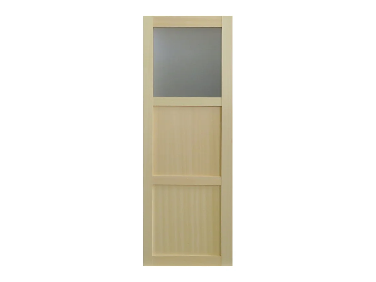 Porte Coulissante Bois Ayous 2 Panneaux + 1 Vitrage H204 X L73 Gd Menuiseries