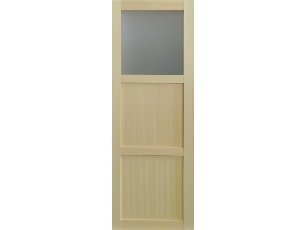 Puerta corredera de ayous de 2 paneles, 1 acristalamiento H204 x L73 cm, empotrada, kit de acabado Gd Menuiseries