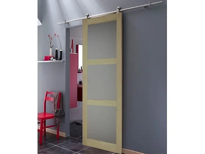 Porte Coulissante 3 Miroirs Placage Paulownia Largeur 73  Envoye