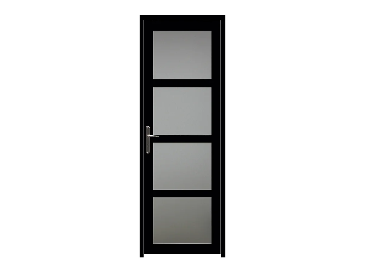 Bloc Porte Telia Noir Vitree H204 X L83 Poussant Droite Cotes Tableau Gd Menuiseries