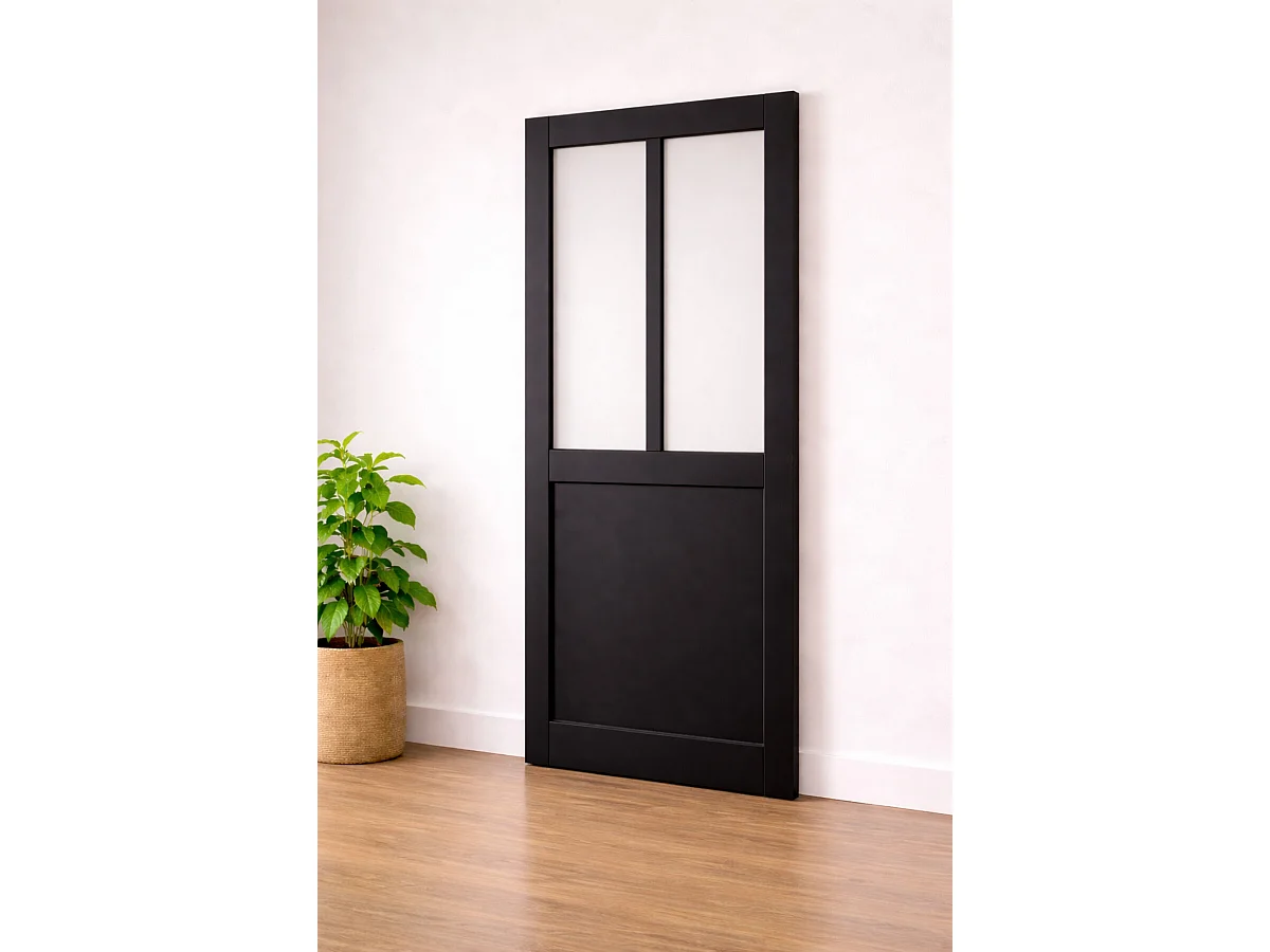 Porte Coulissante Atelier Noir H204 X L63 Cm Gd Menuiseries