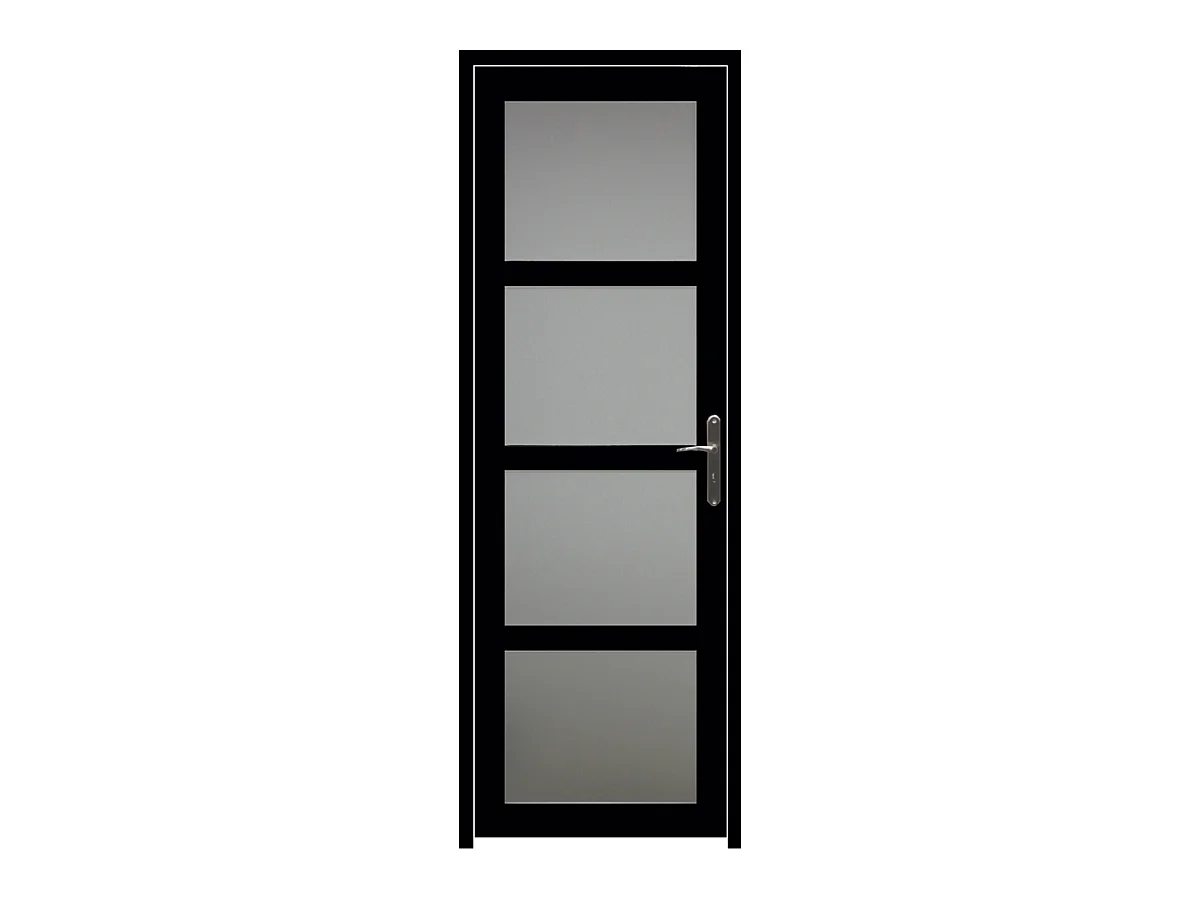 Bloc Porte Telia Noir Vitree H204 X L83 Poussant Gauche Cotes Tableau Gd Menuiseries