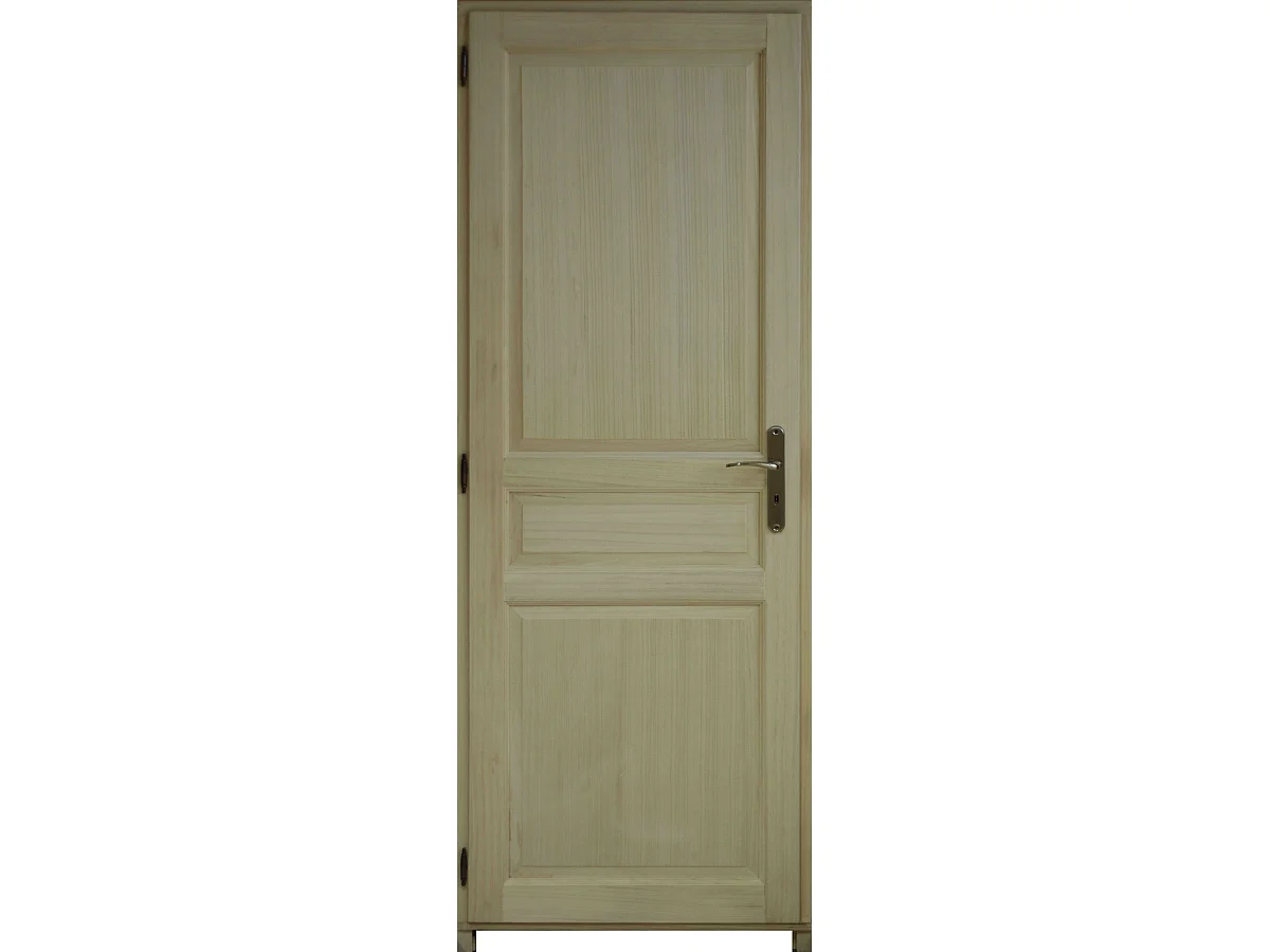 Bloc Porte Paulownia Plein Traverse Droit H204 X L63 Cotes Tableau Poussant Droit Gd Menuiseries