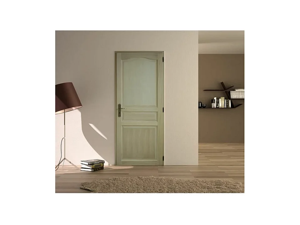 Bloc Porte Paulownia Traverse Chapeau H204 X L63 Poussant Droit Cotes Tableau Gd Menuiseries