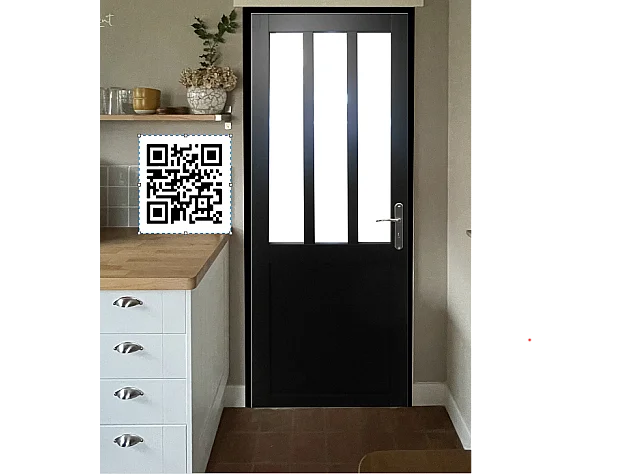 Bloc Porte Atelier Noir H204 x L73 Poussant Droite Cotes Tableau