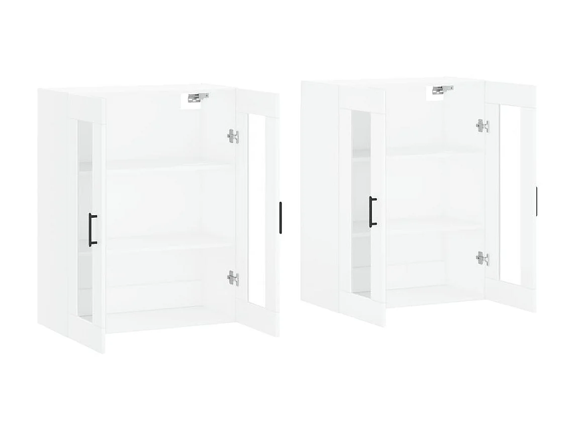 lot de 2 Armoires murales blanc bois d'ingénierie QWE47723