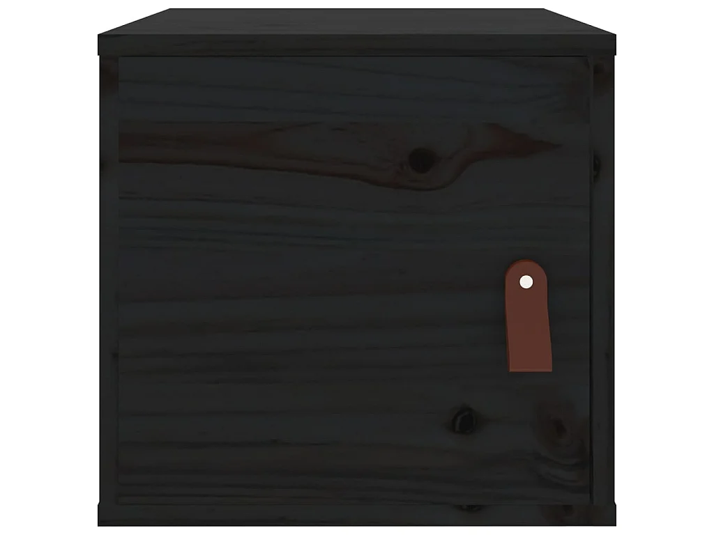 2 pcs Armoires murales Noir 31,5x30x30 cm Bois de pin massif OIU34906
