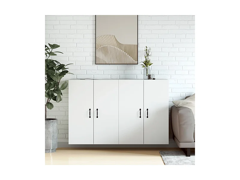 Armarios de pared 2 uds madera de ingeniería blanco ES981837