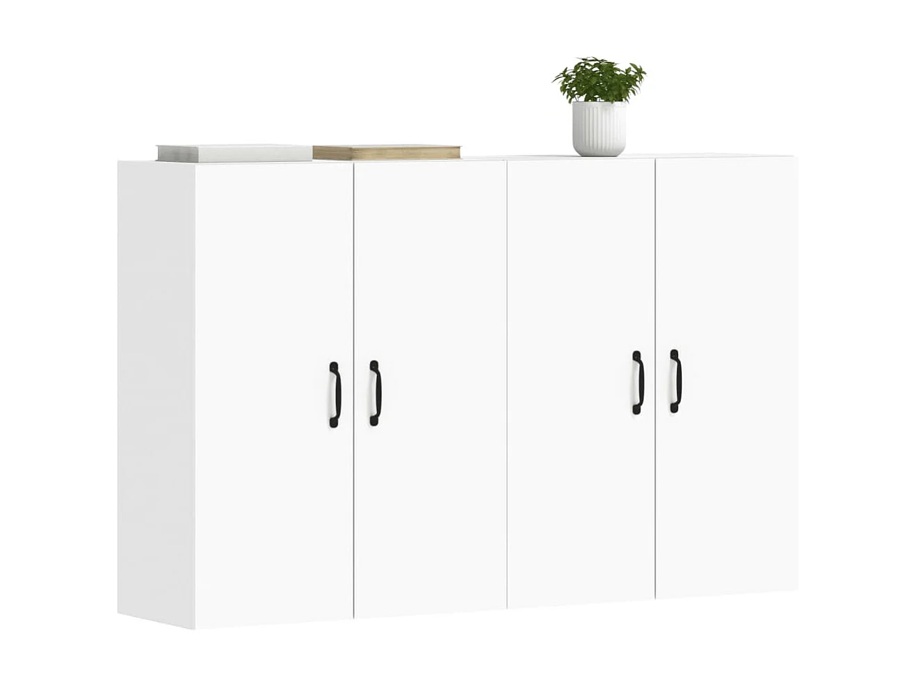 Móveis de parede 2 pcs derivados de madeira branco PT741676