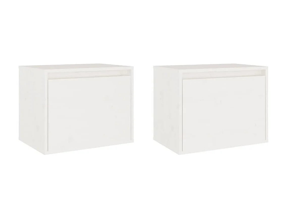 Armarios de pared 2 uds madera maciza pino blanco 45x30x35 cm ES447175