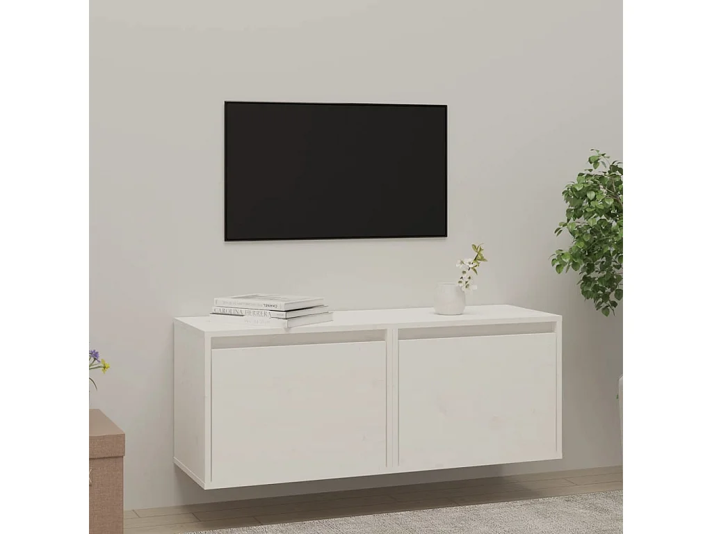 Armarios de pared 2 uds madera maciza pino blanco 45x30x35 cm ES447175