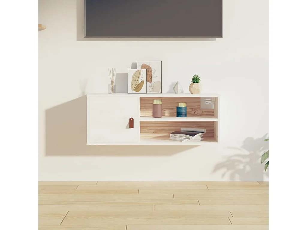 Wandschrank,Wandhängeschrank Weiß 80x30x30 cm Massivholz Kiefer -gkd872723