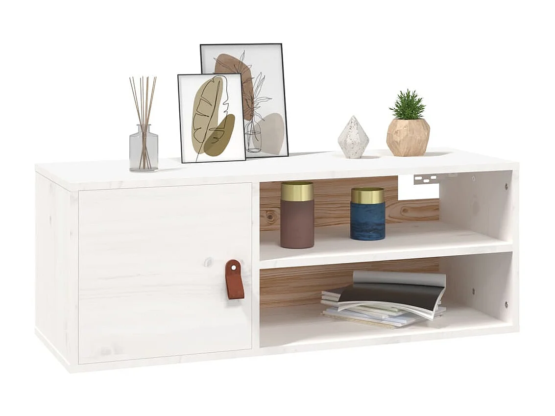 Wandschrank,Wandhängeschrank Weiß 80x30x30 cm Massivholz Kiefer -gkd872723