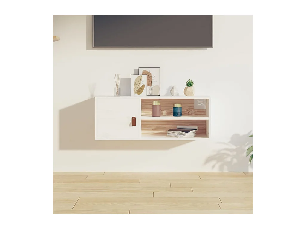 Armoire murale Blanc 80x30x30 cm Bois de pin massif OLA2895