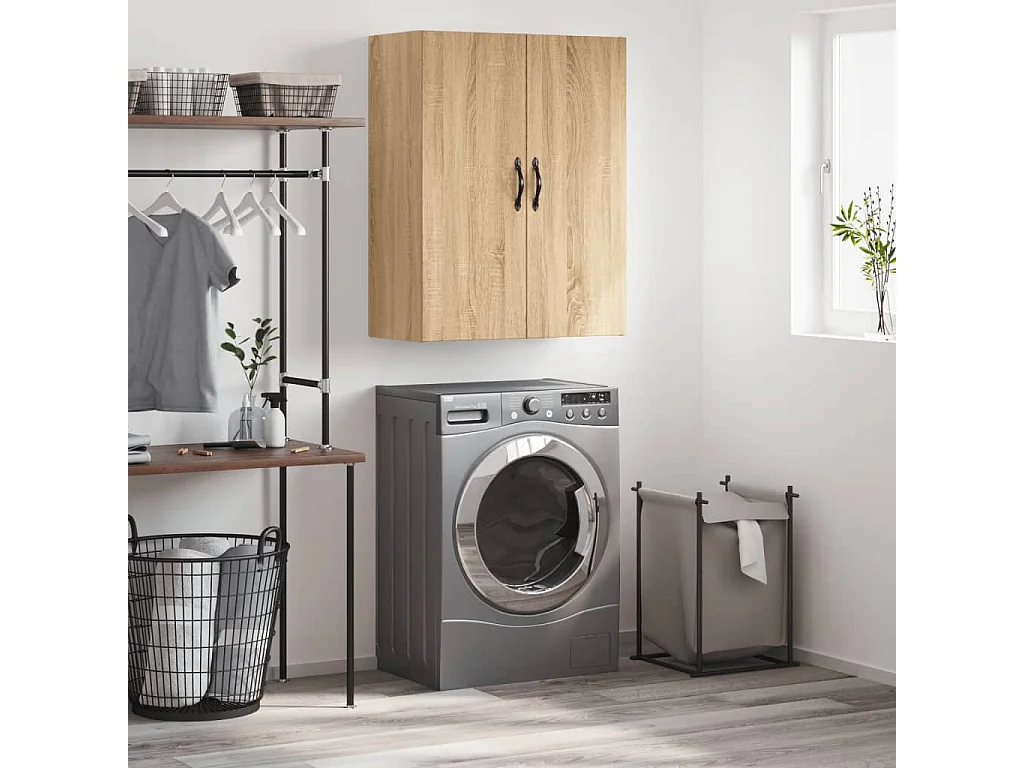 Wandschrank,Wandhängeschrank Sonoma-Eiche 69,5x34x90 cm Holzwerkstoff -gkd132310