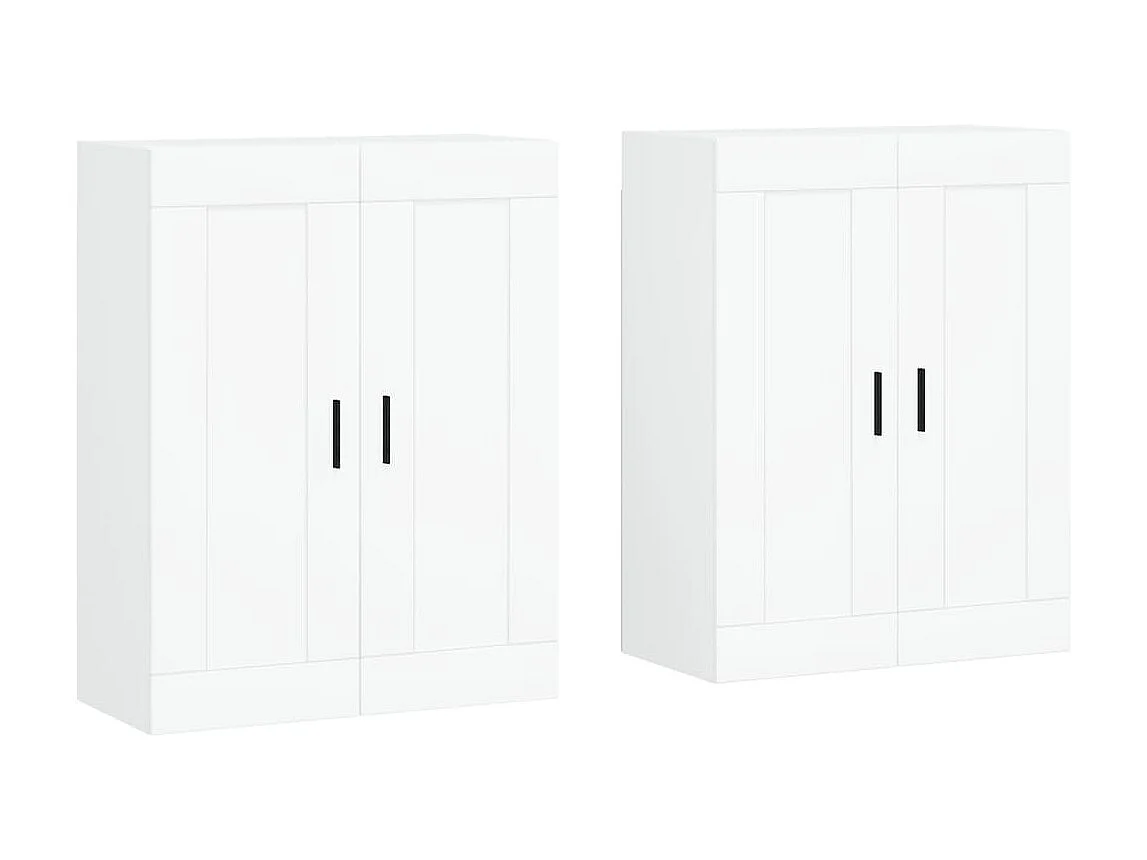 lot de 2 Armoires murales blanc bois d'ingénierie QWE21916