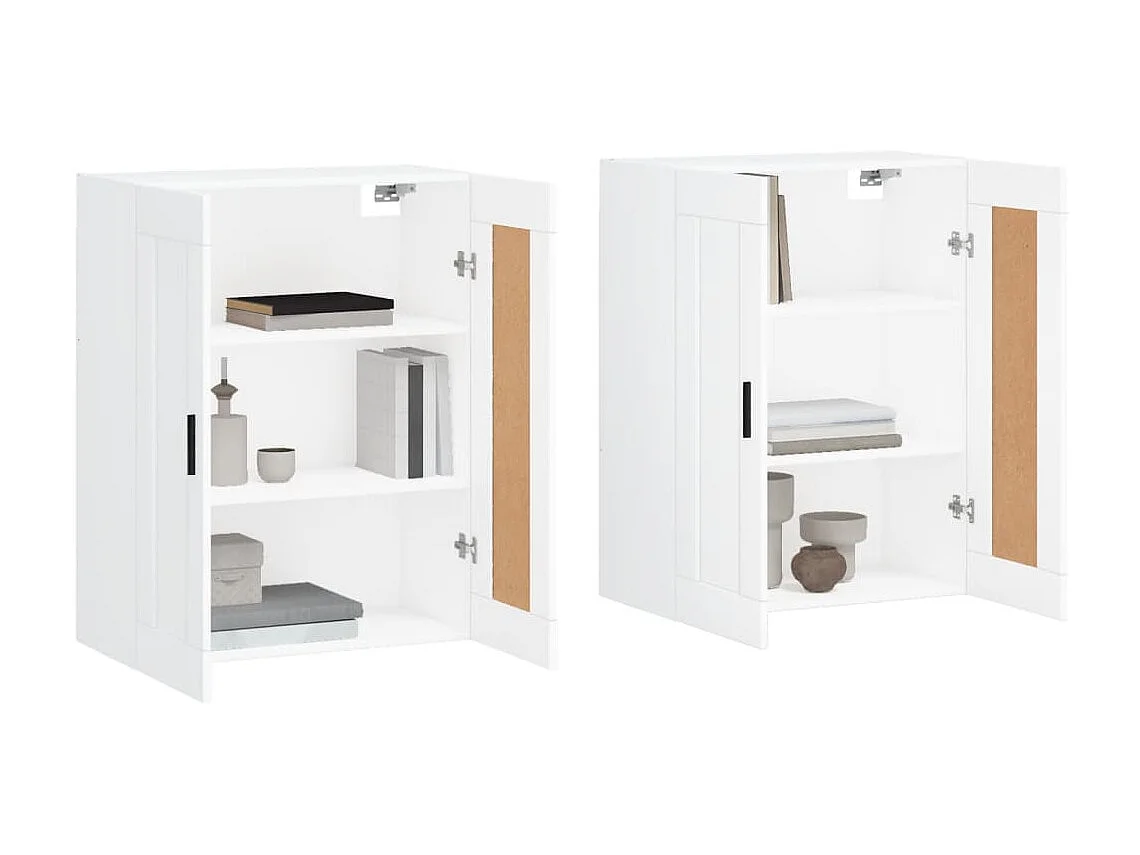 lot de 2 Armoires murales blanc bois d'ingénierie QWE21916