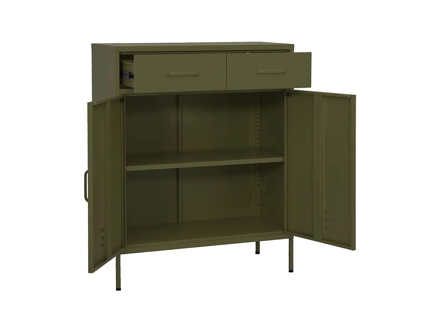 Armario de almacenamiento acero verde oliva 80x35x101,5 cm ES138235