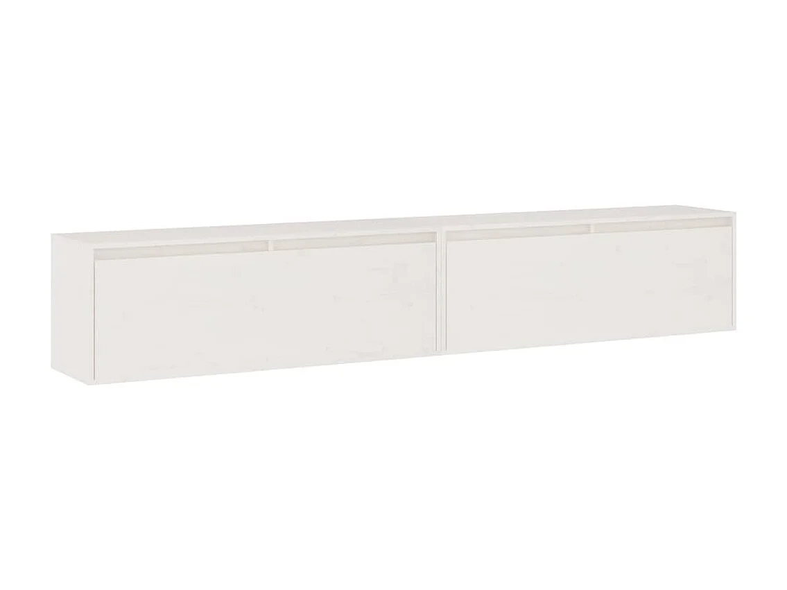 Armários de parede 2 pcs 100x30x35 cm pinho maciço branco PT555327