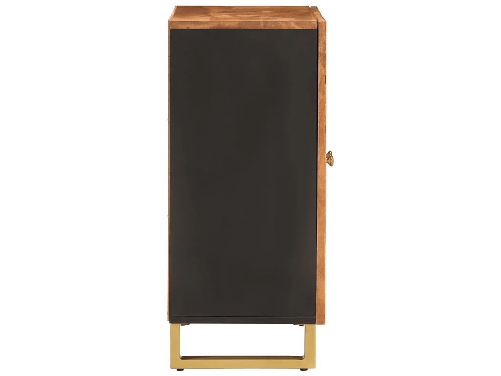Armoire latérale marron et noir 60x33,5x75 cm bois de manguier QWE35070