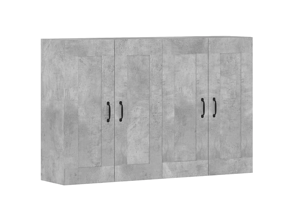 2 pcs Armoires murales gris béton bois d'ingénierie OIU37857