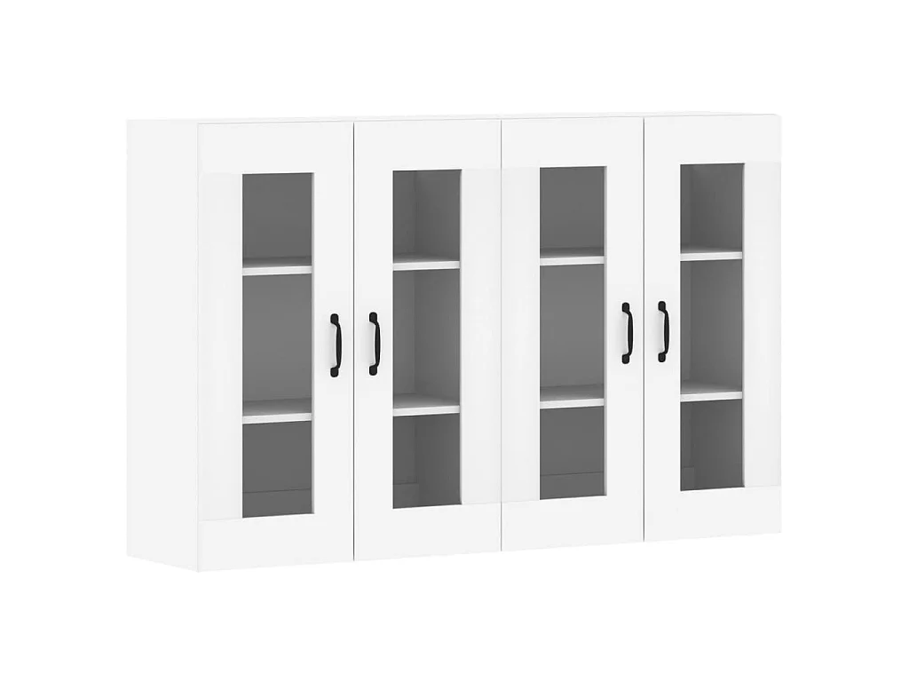 2 pcs Armoires murales blanc bois d'ingénierie OIU84724