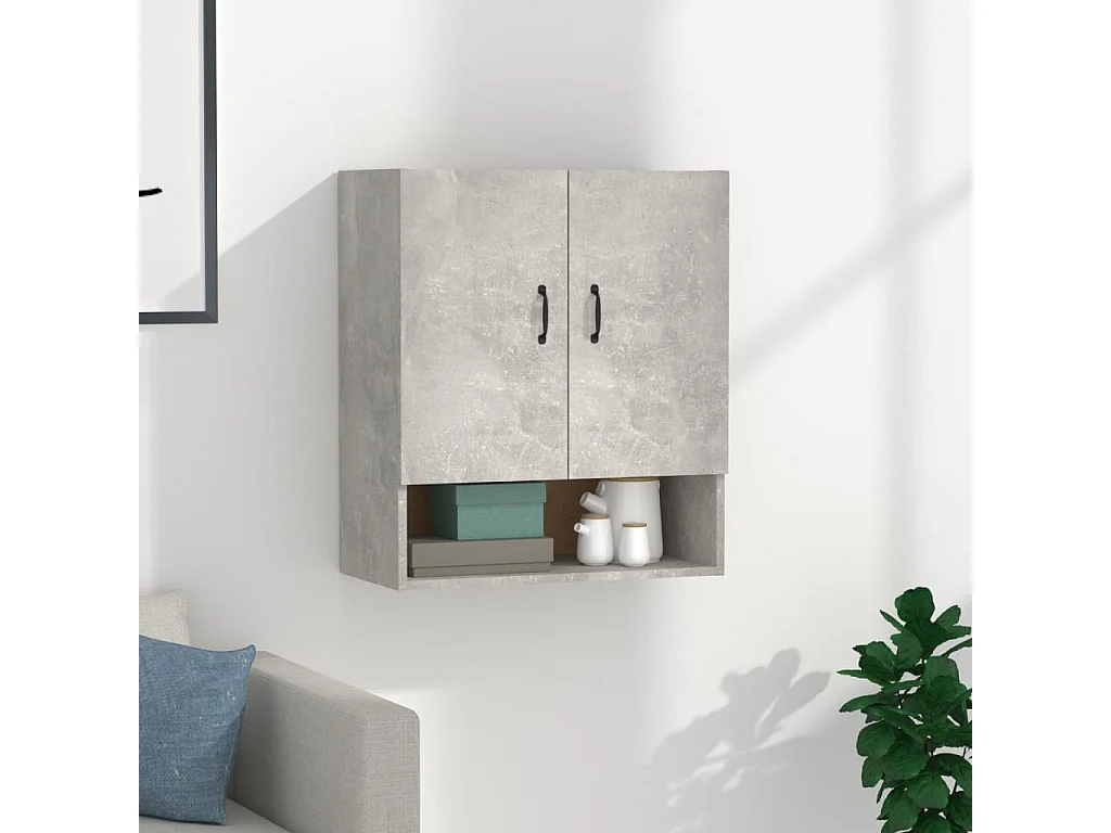 Armoire murale Gris béton 60x31x70 cm Bois d'ingénierie OLA2034