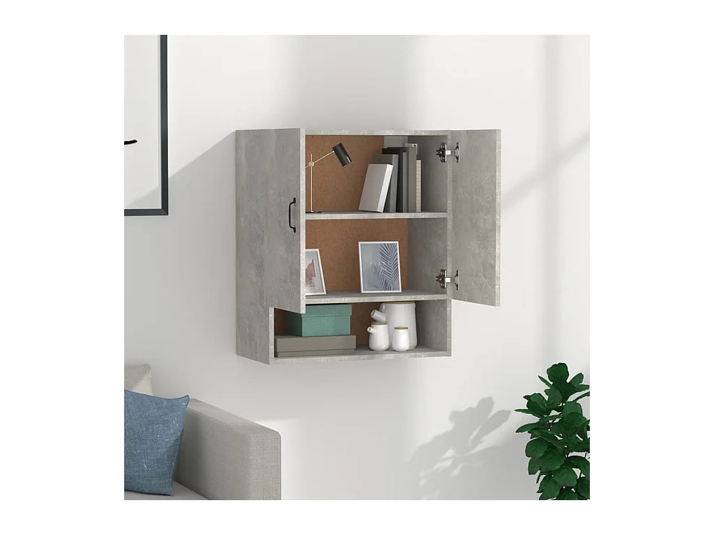 Wandschrank,Wandhängeschrank Betongrau 60x31x70 cm Holzwerkstoff -gkd845490