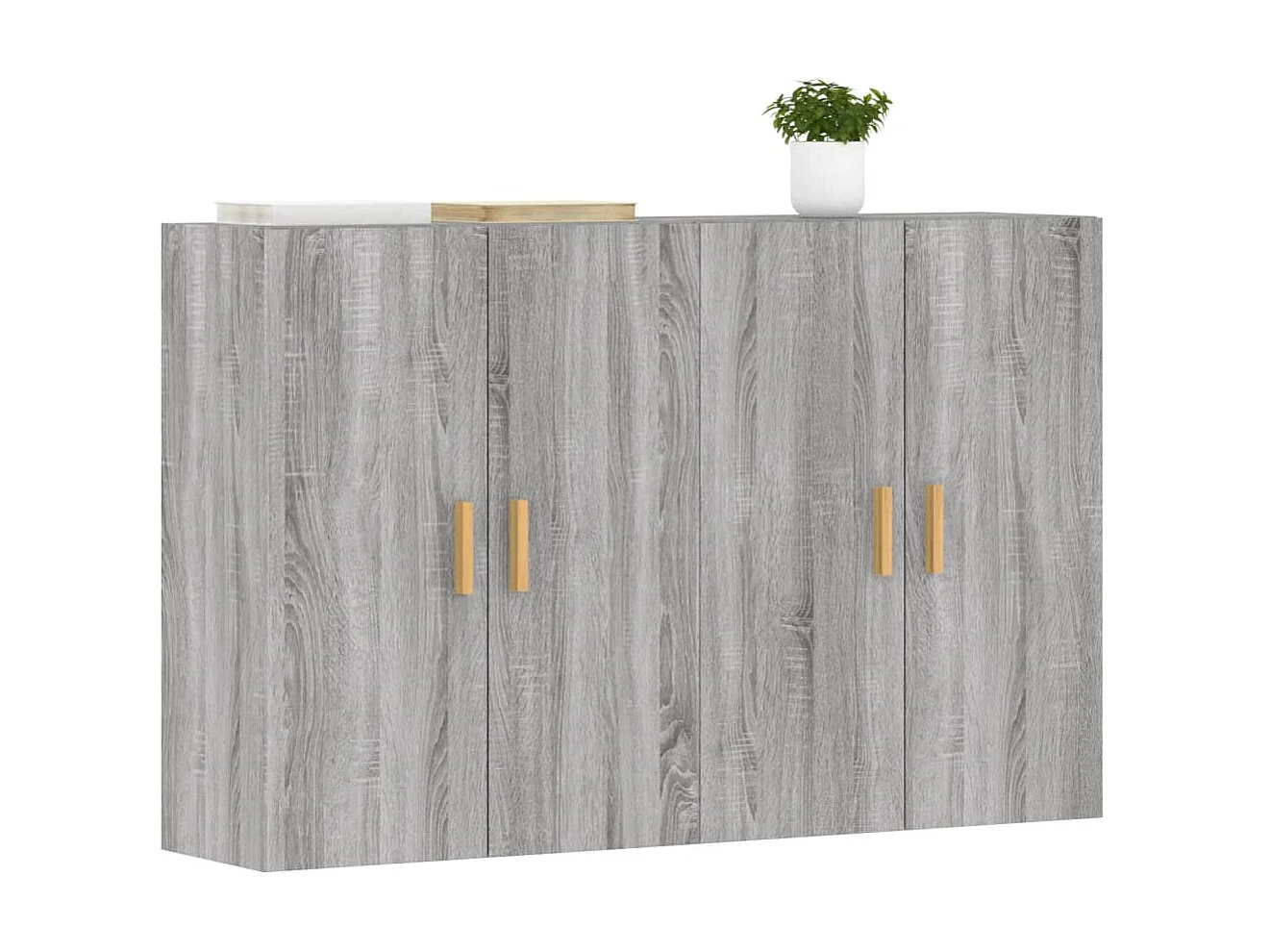 2 pcs Armoires murales sogris bois d'ingénierie OIU98199