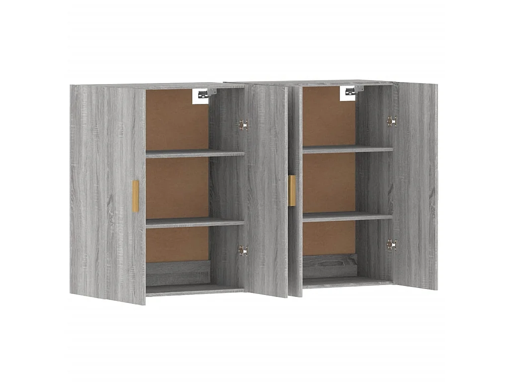 2 pcs Armoires murales sogris bois d'ingénierie OIU98199