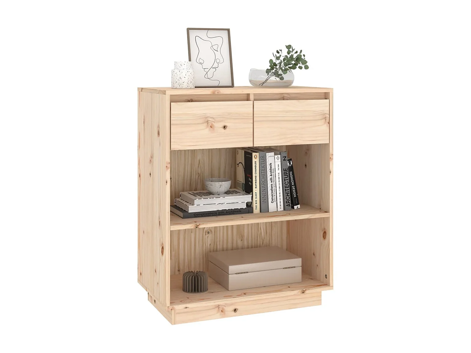 Mesa consola de madera maciza de pino 60x34x75 cm ES671012