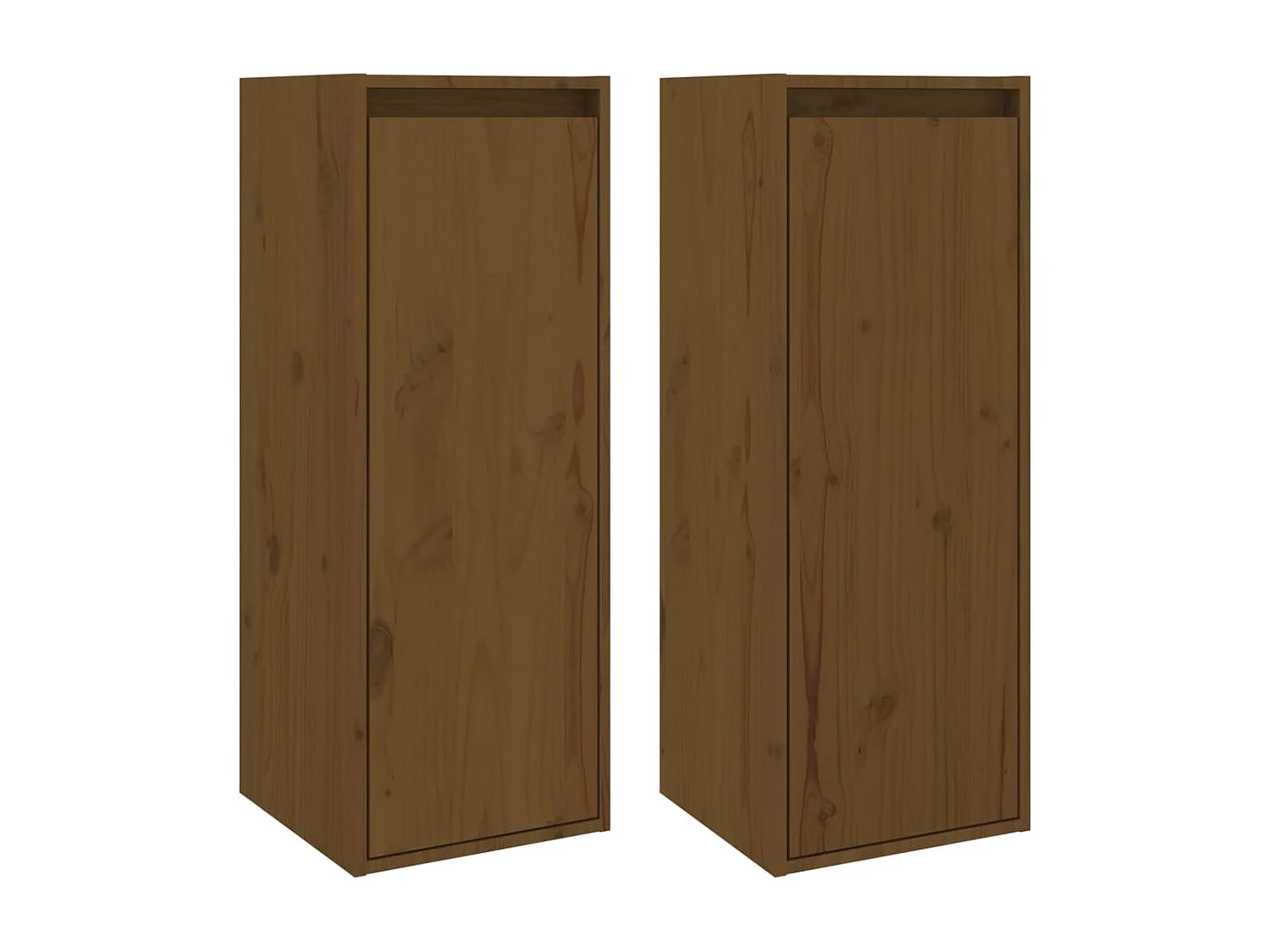 Armario de pared 2 uds madera de pino marrón miel 30x30x80 cm ES752953