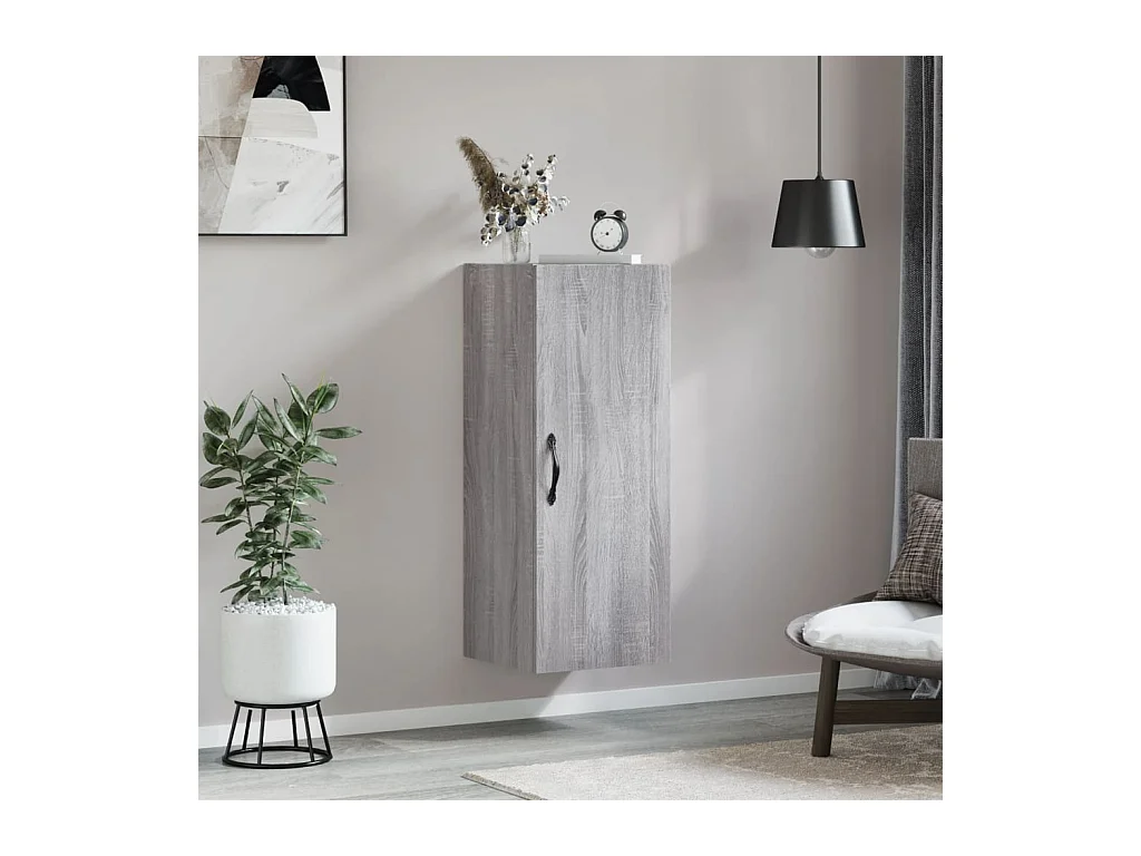 Armario de pared madera de ingeniería gris Sonoma 34,5x34x90 cm ES402733