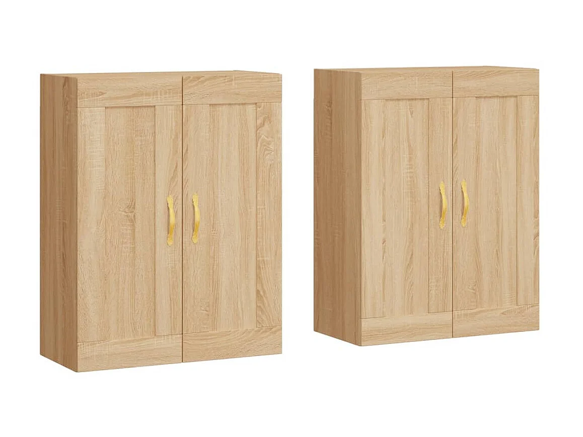 lot de 2 Armoires murales chêne sonoma bois d'ingénierie QWE83725
