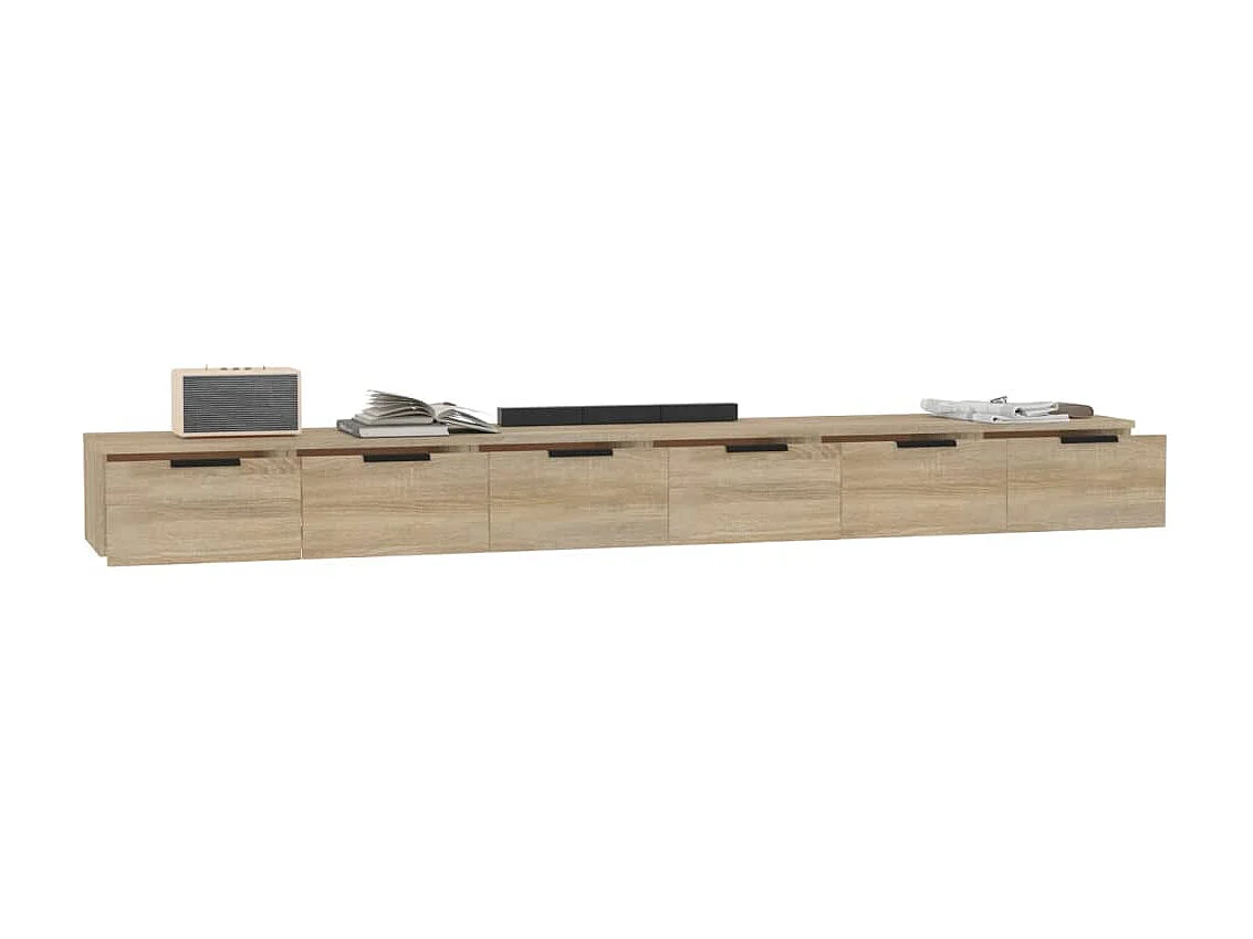 Armários de parede 2pcs 102x30x20cm derivados de madeira sonoma PT473826