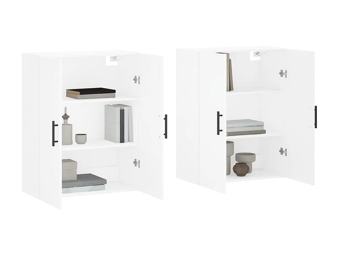 2 pcs Armoires murales blanc 69,5x34x90 cm OIU42575