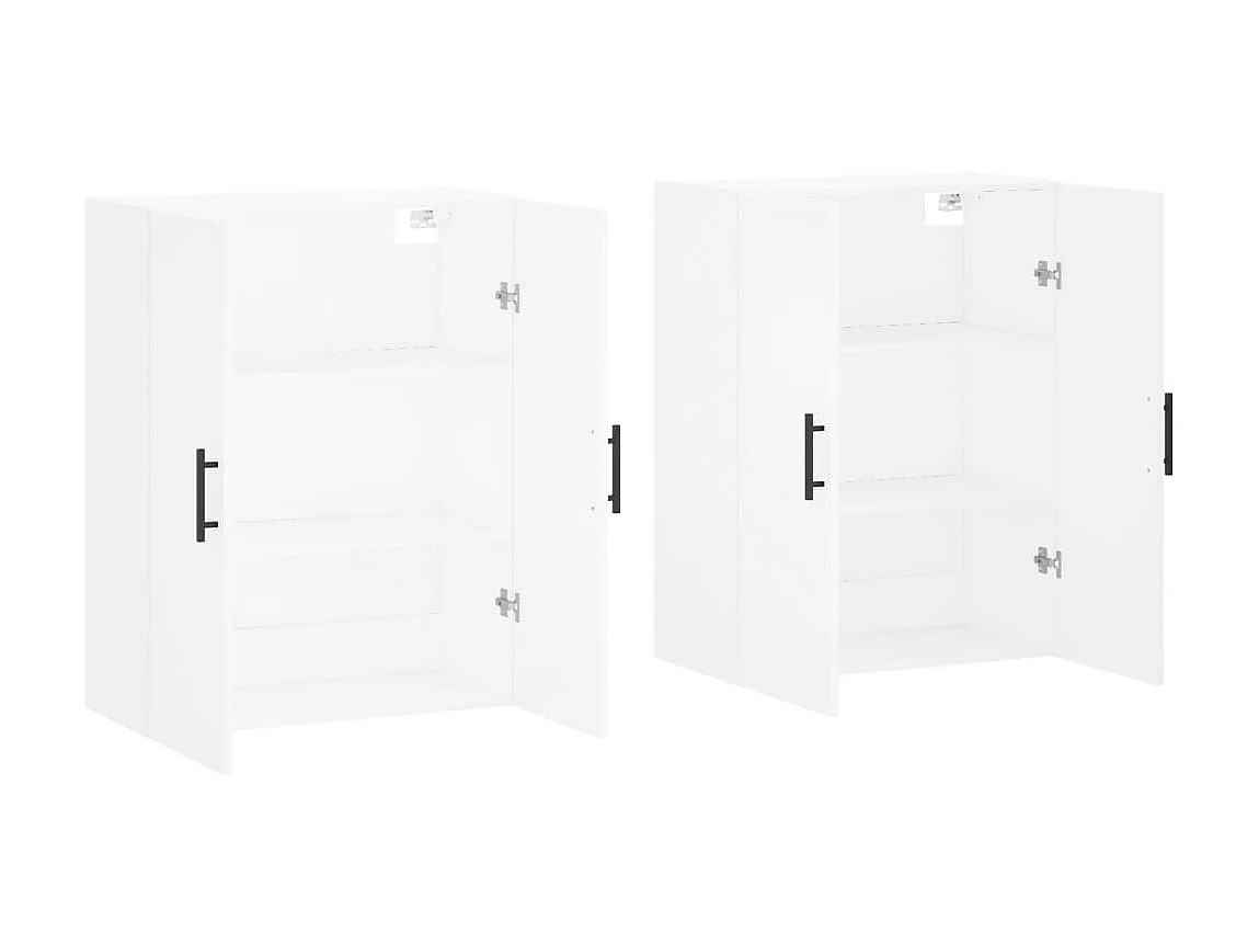 2 pcs Armoires murales blanc 69,5x34x90 cm OIU42575