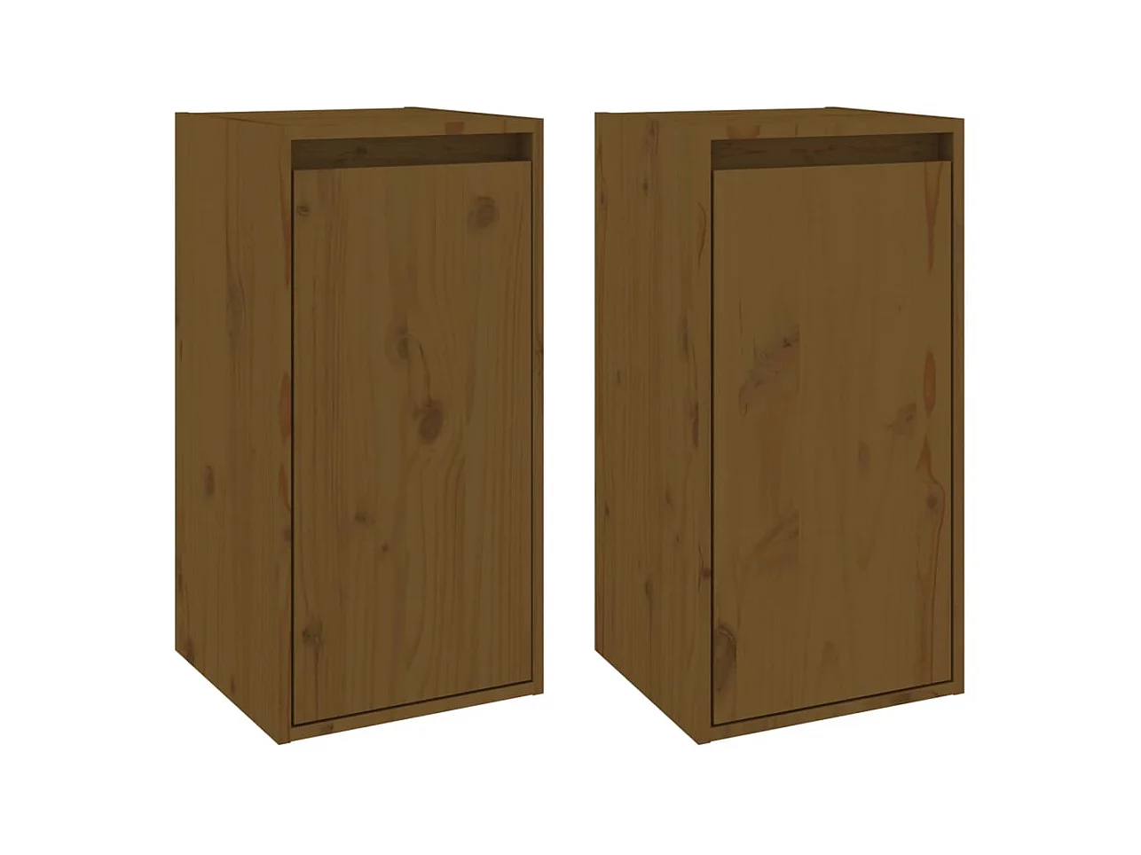 Armario de pared 2 uds madera de pino marrón miel 30x30x60 cm ES245159