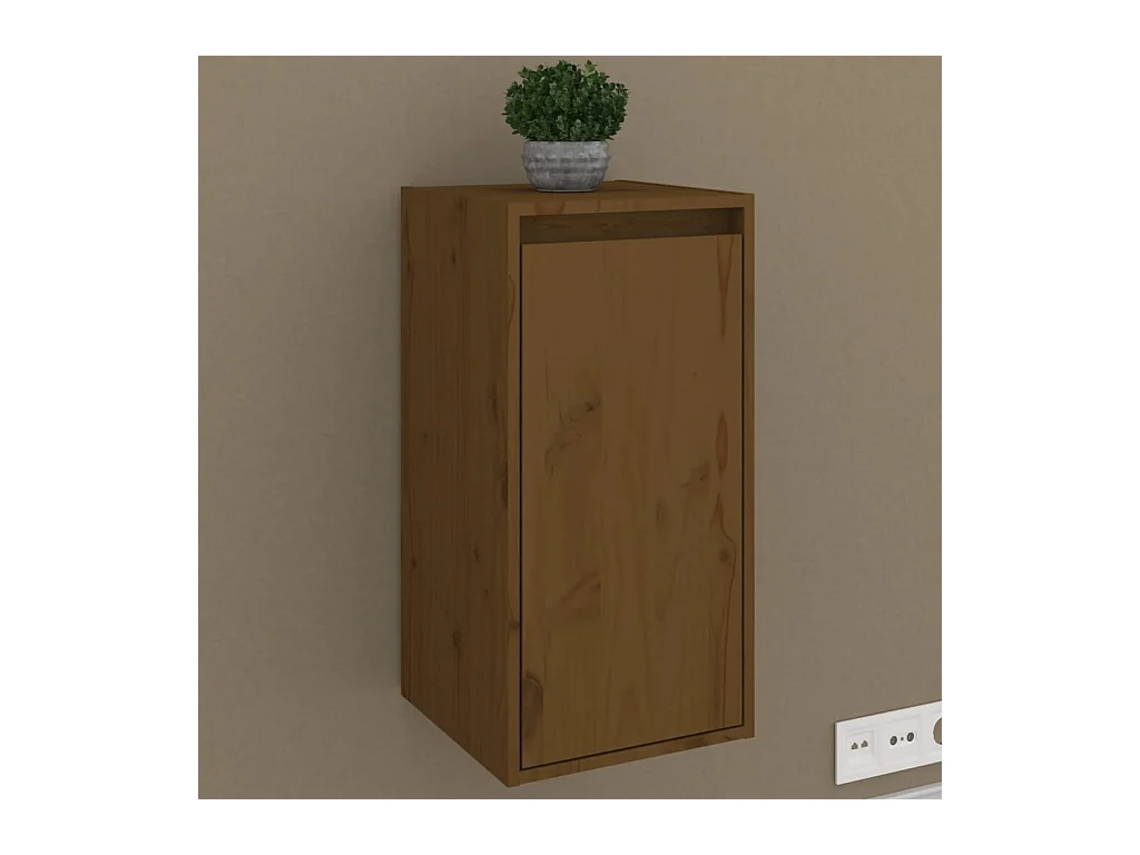 Armario de pared 2 uds madera de pino marrón miel 30x30x60 cm ES245159
