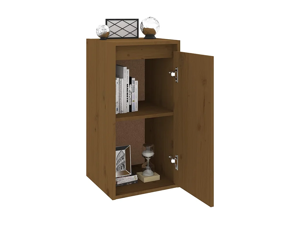Armario de pared 2 uds madera de pino marrón miel 30x30x60 cm ES245159