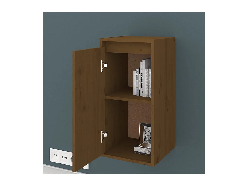 Armario de pared 2 uds madera de pino marrón miel 30x30x60 cm ES245159