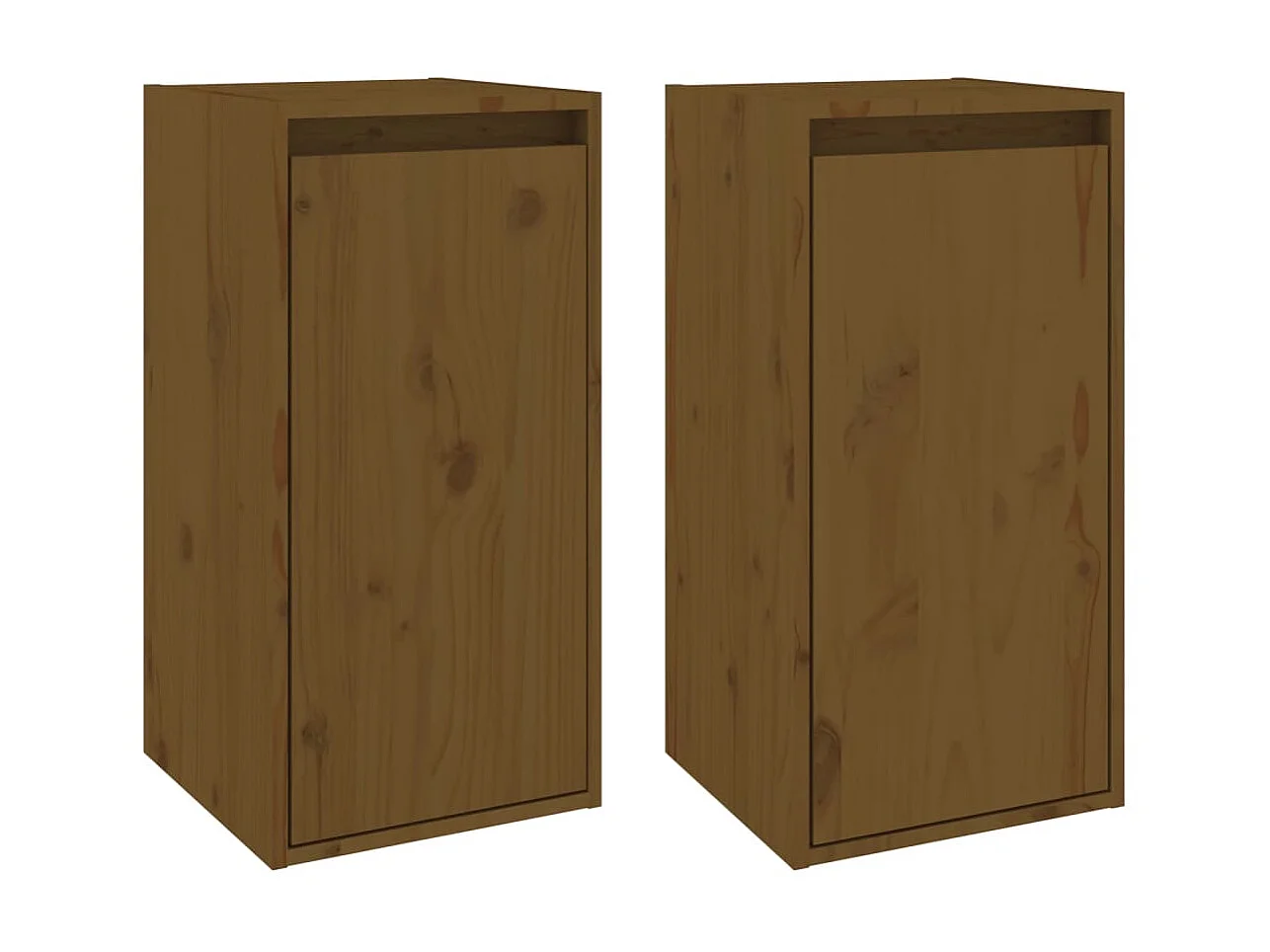 2 pcs Armoires murales Marron miel 30x30x60cm Bois de pin massif OIU80488