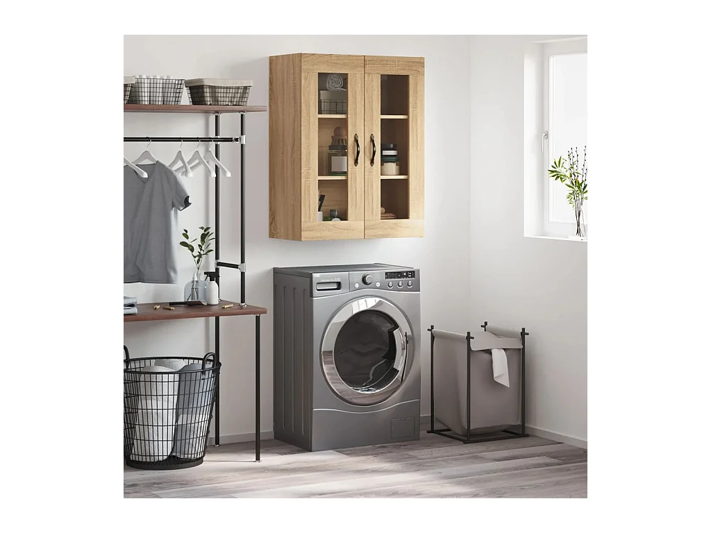 Wandschrank,Wandhängeschrank Sonoma-Eiche 69,5x34x90 cm Holzwerkstoff -gkd211463